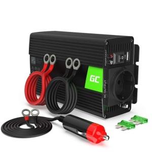 GreenCell Invertor de tensiune 24V → 230V, 300W, sinus pur, INV14