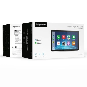 KRUGER&MATZ Stație multimedia auto portabilă cu ecran tactil de 9”, Android Auto, Apple CarPlay și cameră marșarier