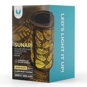 Lampă LED solară FOREVER‑LIGHT 3000K – model Moroccan Leaves