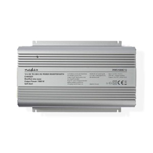 Invertor tensiune 12V DC → 230V AC, 1000W, undă sinusoidală modificată, 2x ieșire Schuko, Nedis, de la enervolt.ro
