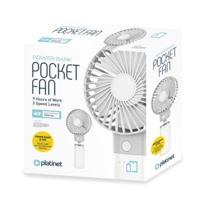 Ventilator de birou reîncărcabil cu funcție Power Bank 4000 mAh PLATINET_enervolt.ro