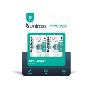 Uniross Baterie alcalina Power Plus R20 (D), 2 buc/blister