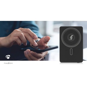 Nedis Acumulator extern powerbank 5000 mAh, Incarcare wireless 1.67-2.22-3.0 A, Conexiune iesire: 1x USB-C™, Conexiune intrare: 1x USB-C™, PD3.0 20W, Litiu-Polimer - Img 2