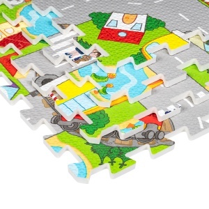 REBEL Covoraș educativ puzzle, Dimensiuni 120 x 120 cm, Mașini_enervolt.ro