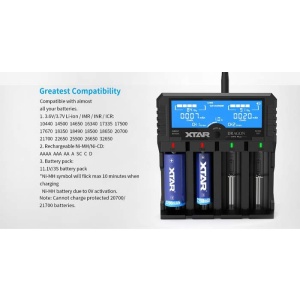 Incarcator acumulatori Li-ion, NiMH, 4 canale, afisaj LCD, Dragon VP4 Plus XTAR, by enervolt.ro.