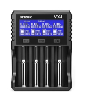 XTAR Încărcător acumulatori VX4, Li‑ion / LiFePO4 / NiMH, 4 canale, afișaj LCD