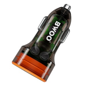 BWOO Încărcător auto 38W QC 18W + PD 20W - Transparent, enervolt.ro