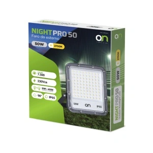 ON Reflector LED Night Pro 50, 50 W, 7500 lm, 2700 K, IP65, negru-gri