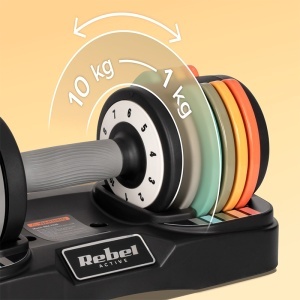 REBEL ACTIVE Set 2 gantere din fontă reglabile automat 1–10 kg