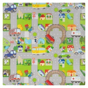 REBEL Covoraș educativ puzzle, Dimensiuni 120 x 120 cm, Mașini