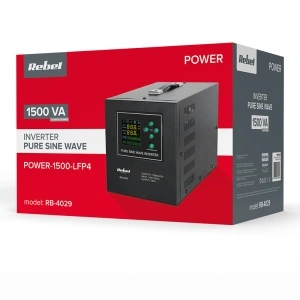 REBEL Sursa UPS pentru centrale termice cu sinus pur, 1500 VA/1050 W, 12 V, LiFePO4