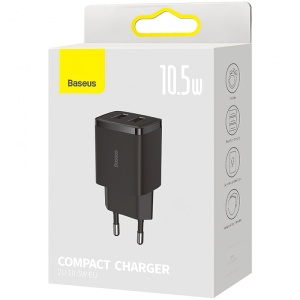 BASEUS Încărcător rețea Compact 10,5W, 2x USB-A