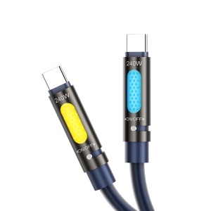 BWOO cablu USB-C la USB-C 1.2 m 240W cu RGB și Aromatherapy - Negru, enervolt.ro