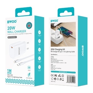 BWOO Încărcător rețea 20W USB-C cu cablu Lightning - Dispozitive Apple