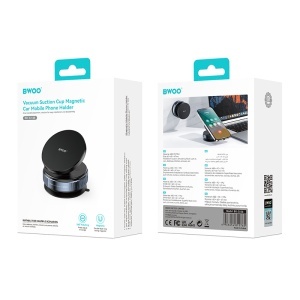 BWOO Suport telefon magnetic cu prindere ventuză - Culoare Negru bt enervolt.ro