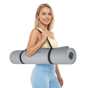 Saltea fitness 200 × 90 cm, grosime 1 cm, gri REBEL ACTIVE