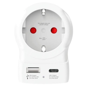 SKROSS Adaptor priză 1.500283‑E EU → UK, cu USB‑A și USB‑C 20W