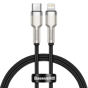 BASEUS Cablu USB-C la Lightning 0.25M, pentru alimentare și date Cafule Metal enervolt.ro