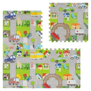 REBEL Covoraș educativ puzzle, Dimensiuni 120 x 120 cm, Mașini-enervolt.ro