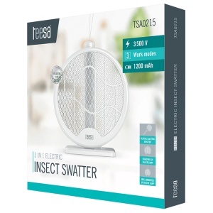 TEESA Paletă electrică Swatter anti insecte 3 în 1- Manuala si Automata cu Lampa UV.
