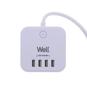 Prelungitor Well, 3 prize, 3m, 4x USB, cu protectie, cablu 3x1.5mmp resigilat, ambalaj deteriorat-enervolt.ro