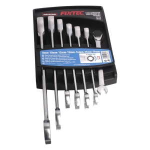 Комплект комбинирани ключове с тресчотка FIXTEC, 7 части - Img 2