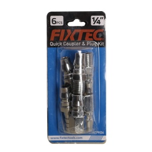 Комплект 6 бр FIXTEC Бърз съединител + Щуцер 1/4" Универсален