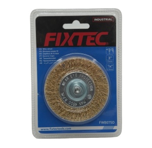 Кръгла четка FIXTEC 75 мм, косъм 0.30 мм, вал 6.35 мм