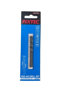 Комплект 2 HSS-M2 метални свредла FIXTEC 3.5 mm – FDBM02035