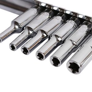 Комплект 6 външни Торкс вложки FIXTEC 1/4″ E4‑E10 - Img 3