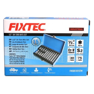 Torx FIXTEC комплект от 15 части, 1/2", S2, метална кутия - Img 6