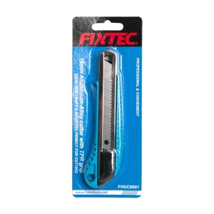 Алуминиев макетен нож FIXTEC 18MM с TPR дръжка и прибиращо се острие - Img 4