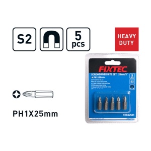 Комплект битове за отвертка FIXTEC PH1 25mm, 5 броя - Img 4
