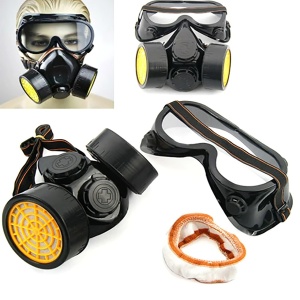 Set de protecție - Ochelari și mască dublă cu filtre de carbon activ - Img 3