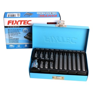 Torx FIXTEC комплект от 15 части, 1/2", S2, метална кутия - Img 3