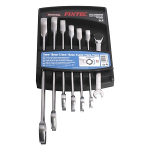 Комплект комбинирани ключове с тресчотка FIXTEC, 7 части - Img 3