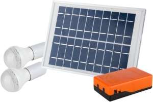Соларен LED комплект за осветление с 2 крушки - Img 1
