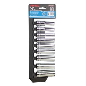 Комплект дълбоки вложки FIXTEC 9 броя, 1/2", CR-V