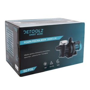 Водна помпа Detoolz DZ-P116 за рециркулация на вода, басейни, мазета, 800W, 15000 л/ч, с вграден филтър - Img 4