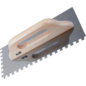 Неръждаема назъбена шпакла Evotools 676464, дървена дръжка, 480x130мм, стъпка 10мм - Img 2