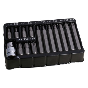 Torx FIXTEC комплект от 15 части, 1/2", S2, метална кутия - Img 4