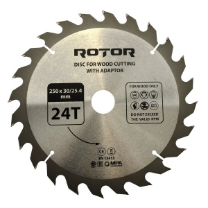 Диск за рязане на дърво ROTOR 250*30/25,4 с адаптер 24T