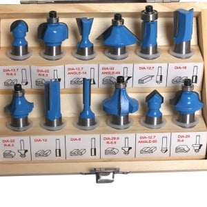 Комплект фрези за дърво FIXTEC 12 броя, опашка 1/4" - Img 2