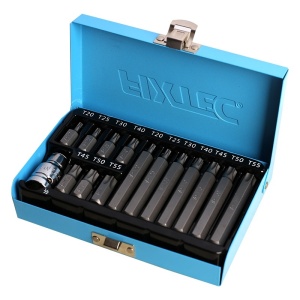 Torx FIXTEC комплект от 15 части, 1/2", S2, метална кутия - Img 2