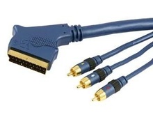 Cablu Scart / 3x RCA 3.6M Gold