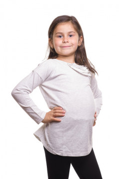 Tricou gri cu maneca lunga