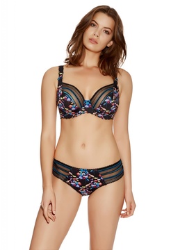 Sutien balconette cu imprimeu floral si armatura