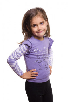 Tricou mov cu imprimeu text si imagine