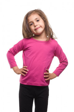 Tricou roz cu maneca lunga