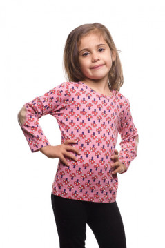 Tricou roz cu imprimeu ciuperci